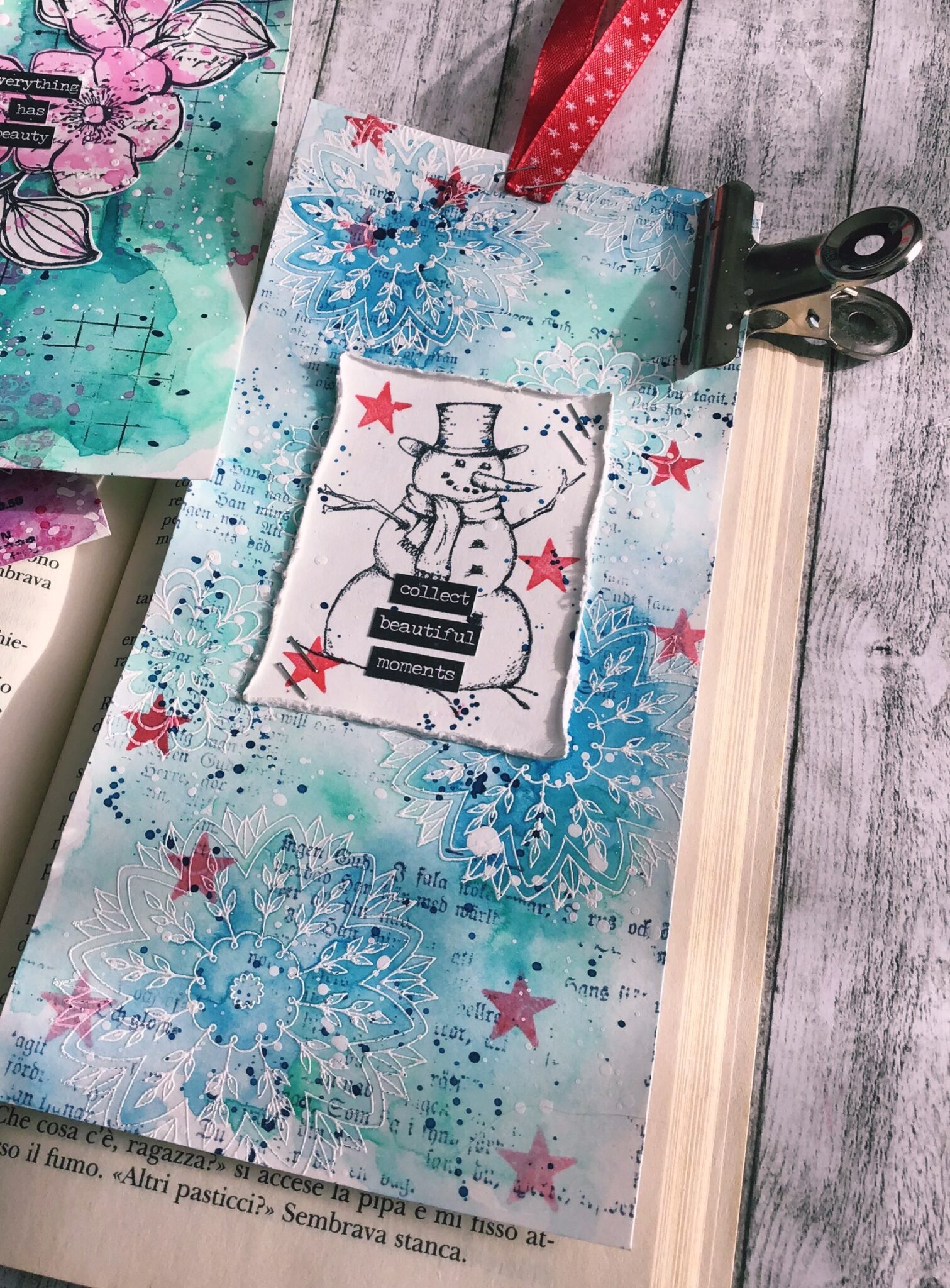 Diy mix media christmas tags