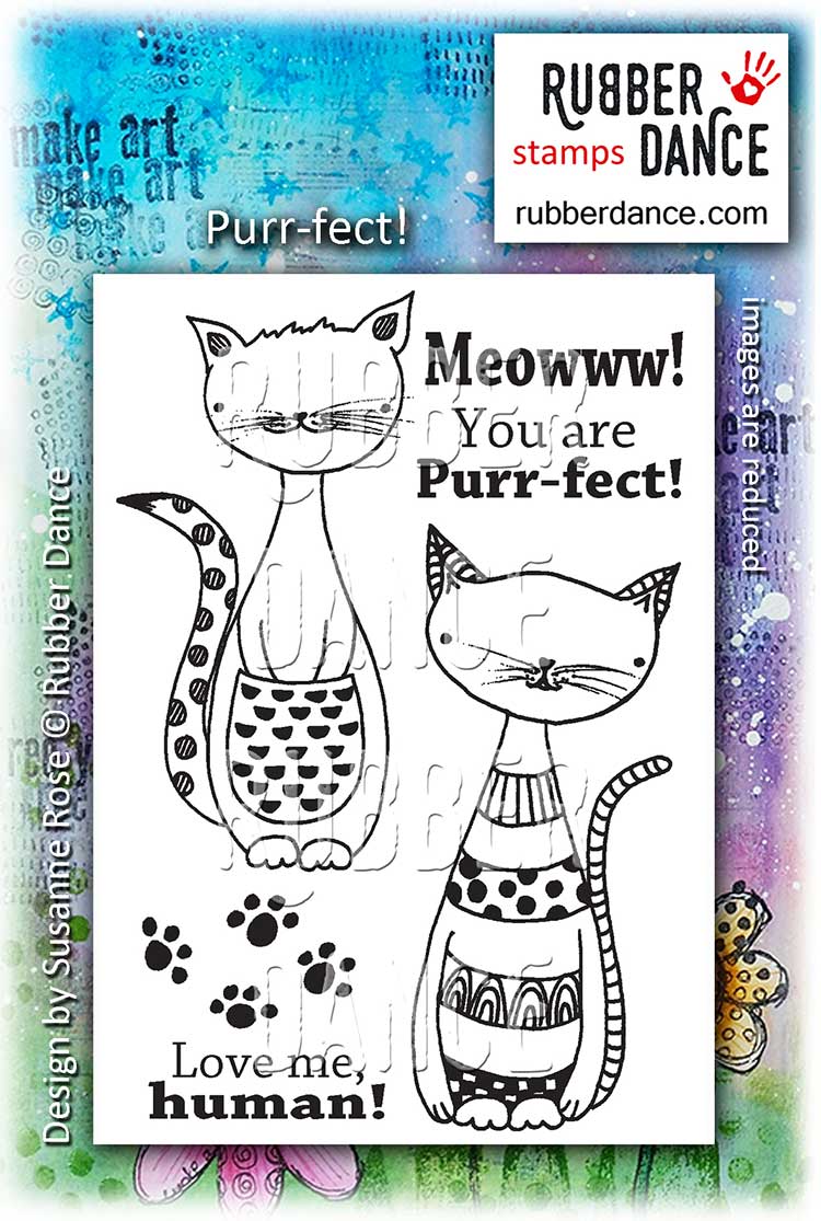 Art Journal Tutorial with Purrfect and Inky Friends Rubber Dance Art