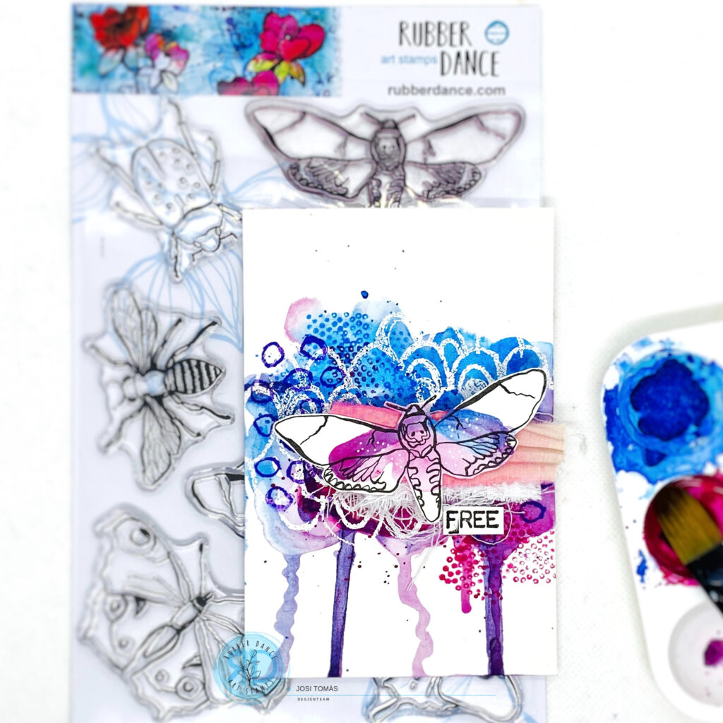 Mixed Media Card with Inky Friends – Rubber Dance Art Stamps Blog