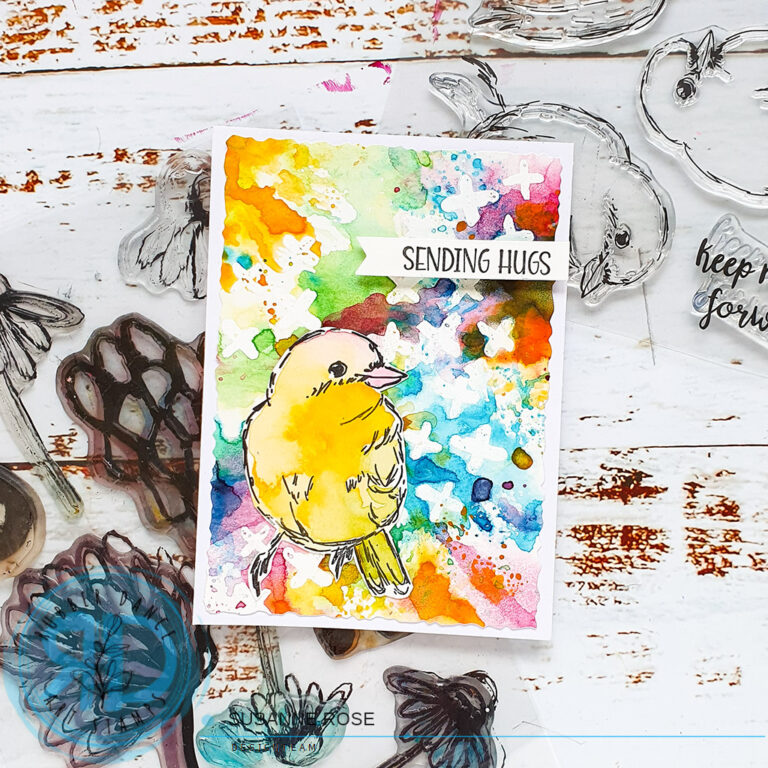 Greeting Card with Sketchy Birds – Rubber Dance Art Stamps Blog
