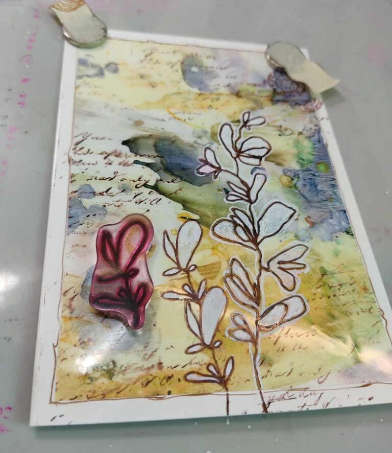 Mixed Media with Alcohol Inks Tutorial Rubber Dance Art Stamps Blog