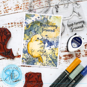 Greeting Card with Sketchy Birds – Rubber Dance Art Stamps Blog