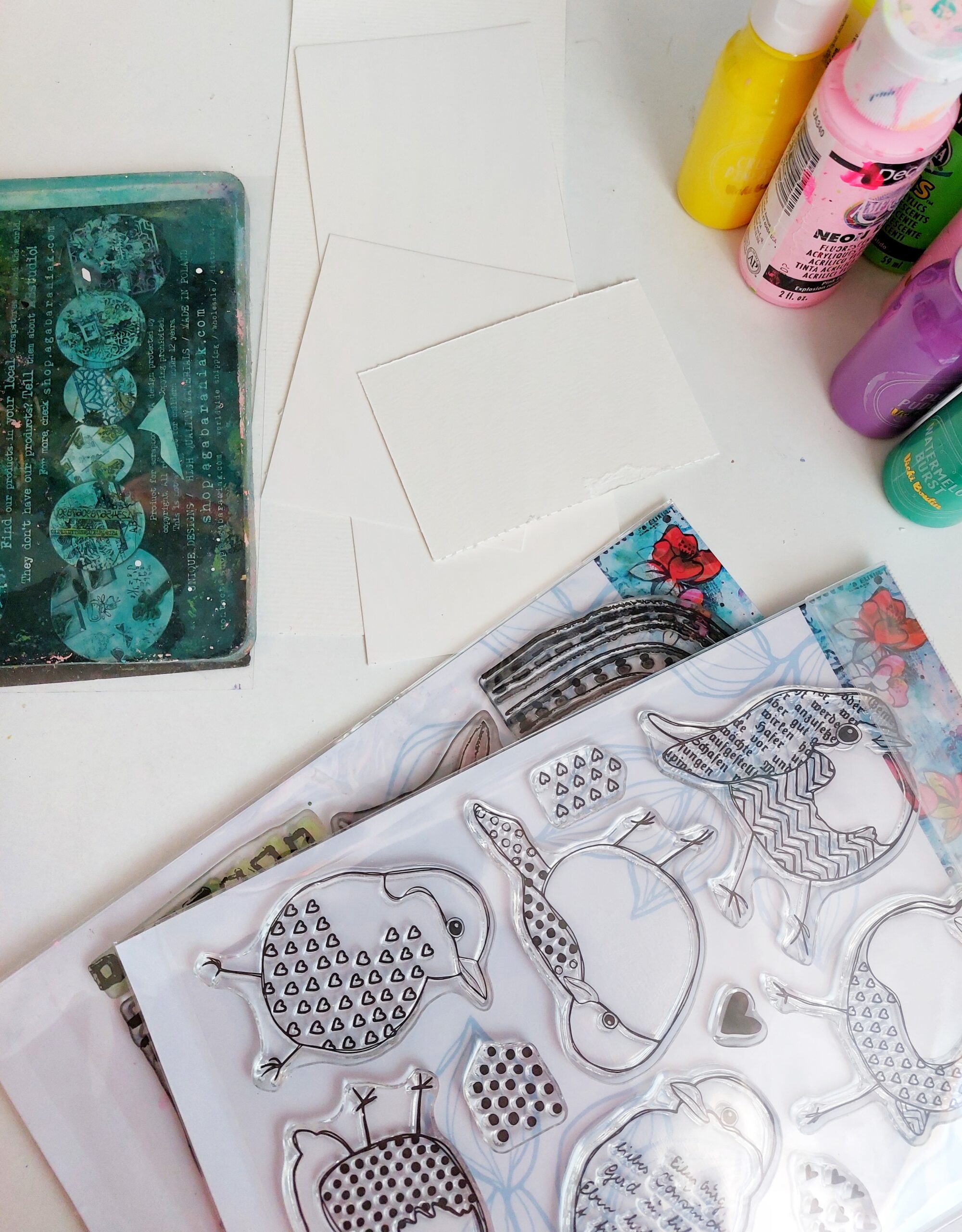 Stamping on a Gel Plate – Mixed Media Tutorial – Rubber Dance Art ...