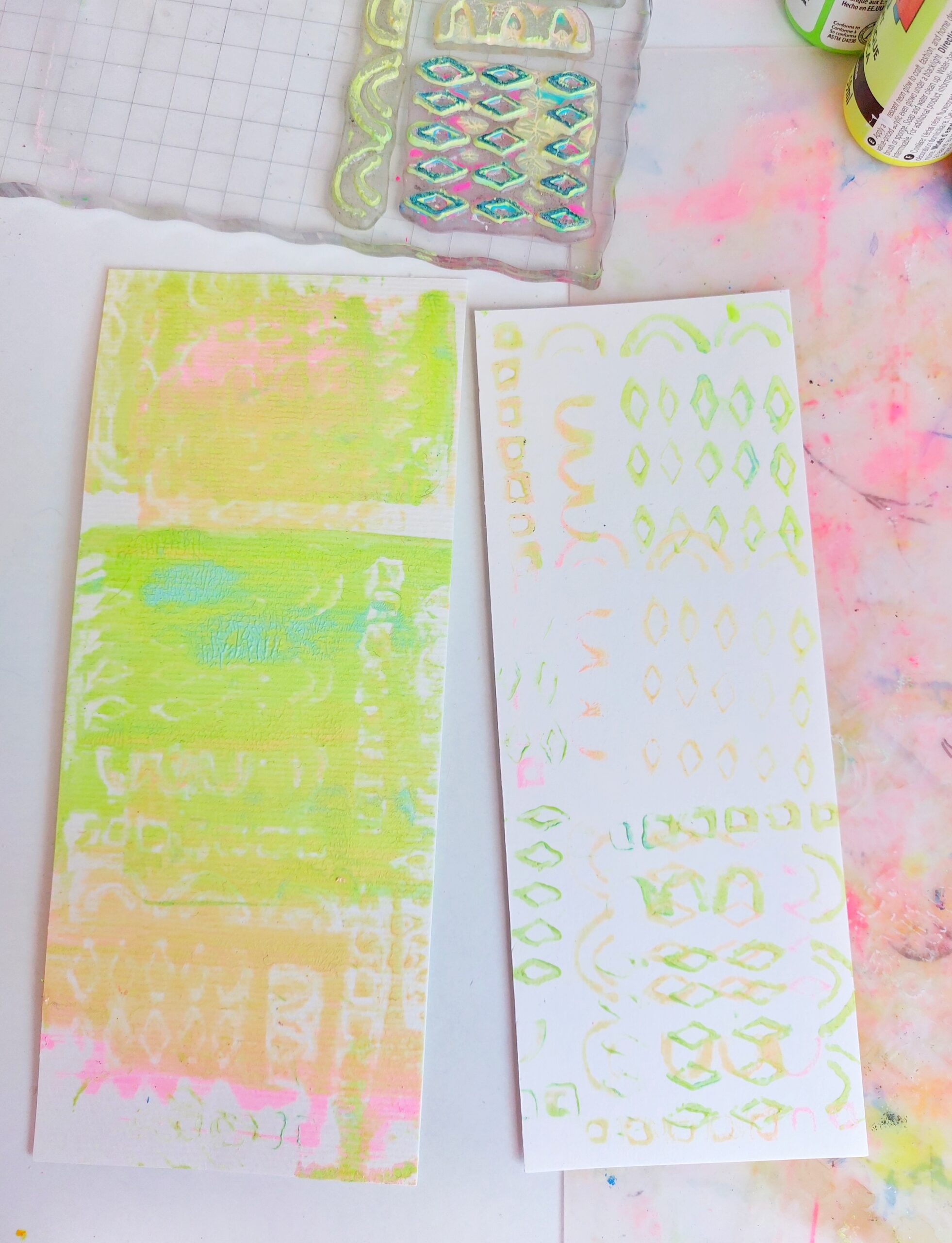 Stamping on a Gel Plate – Mixed Media Tutorial – Rubber Dance Art ...