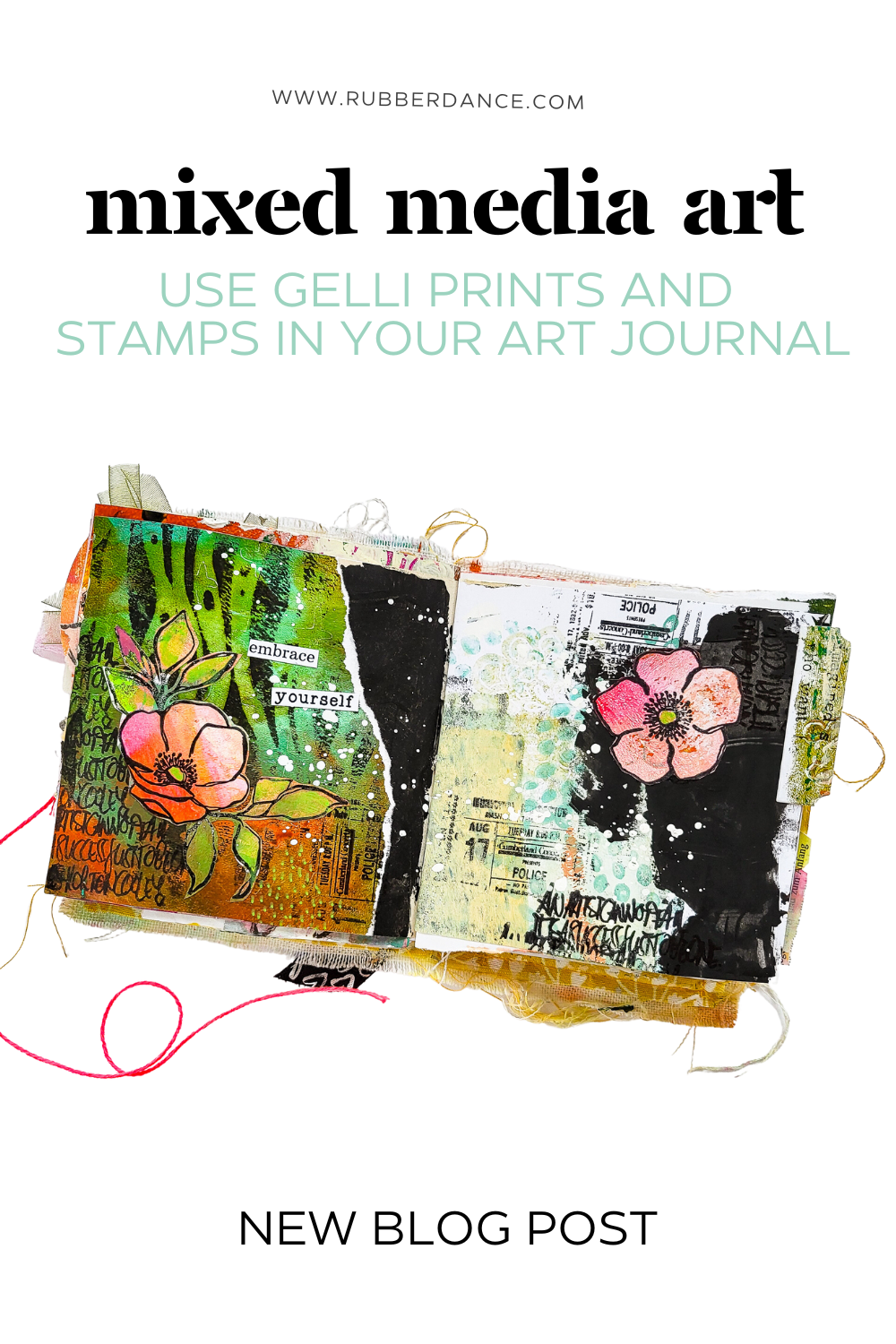 Art Journal Page with Inky Flowers – Rubber Dance Art Stamps Blog