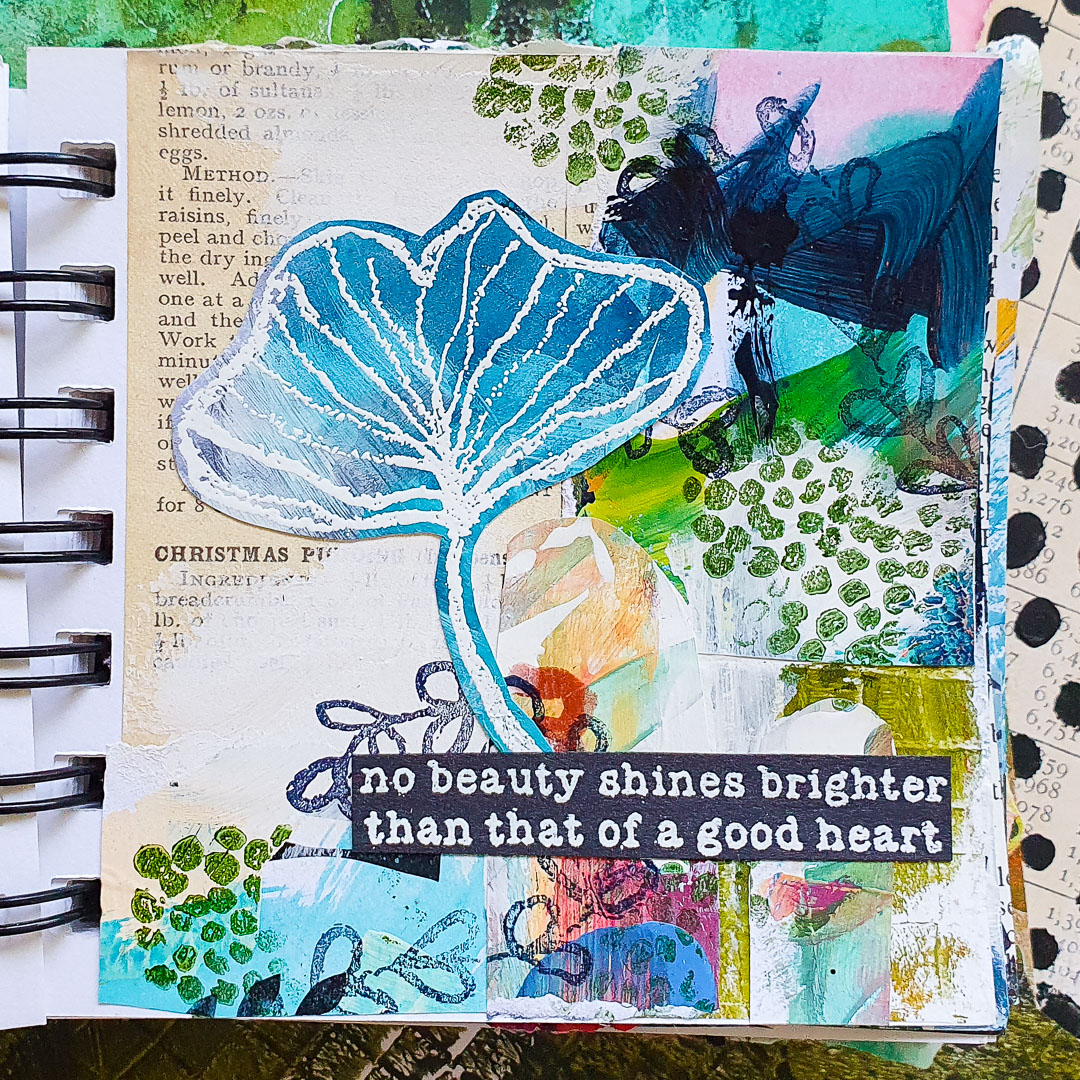 Abstract Art Journal Collage with Pencil Marks 5 Rubber Dance Art