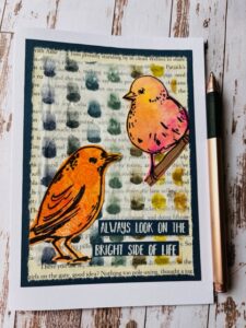 Greetings Card with Sketchy Birds – Rubber Dance Art Stamps Blog