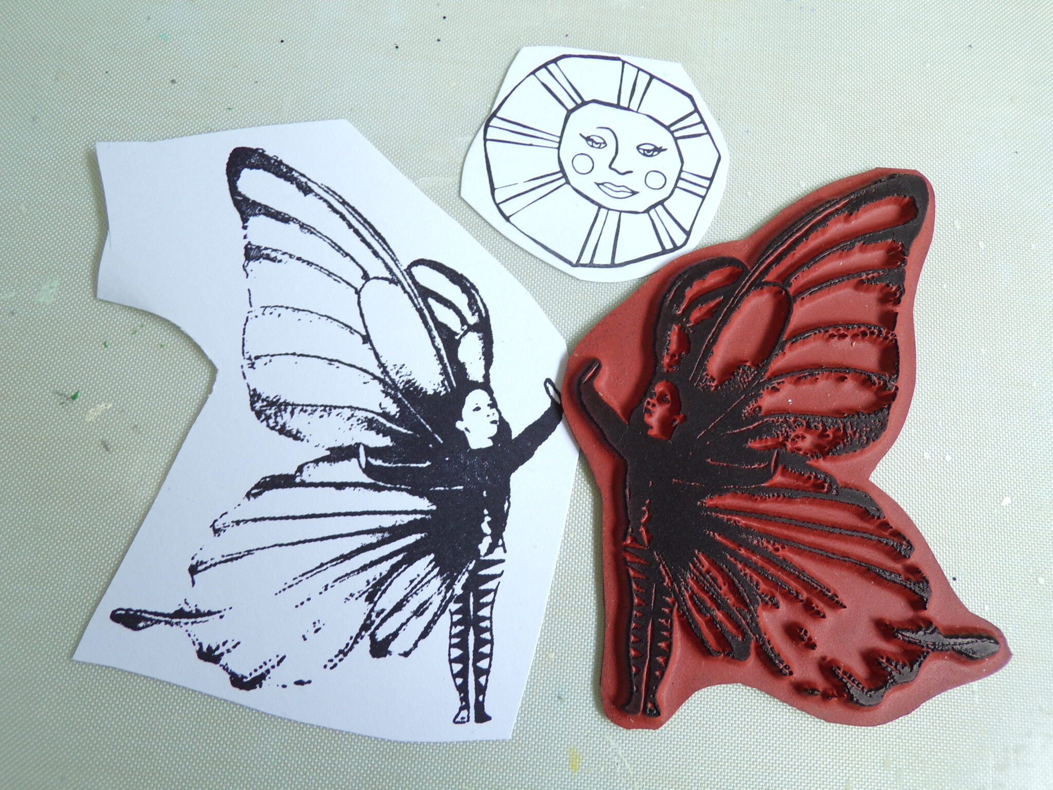 Art Journal Page Tutorial with Butterfly Girl – Rubber Dance Art Stamps ...