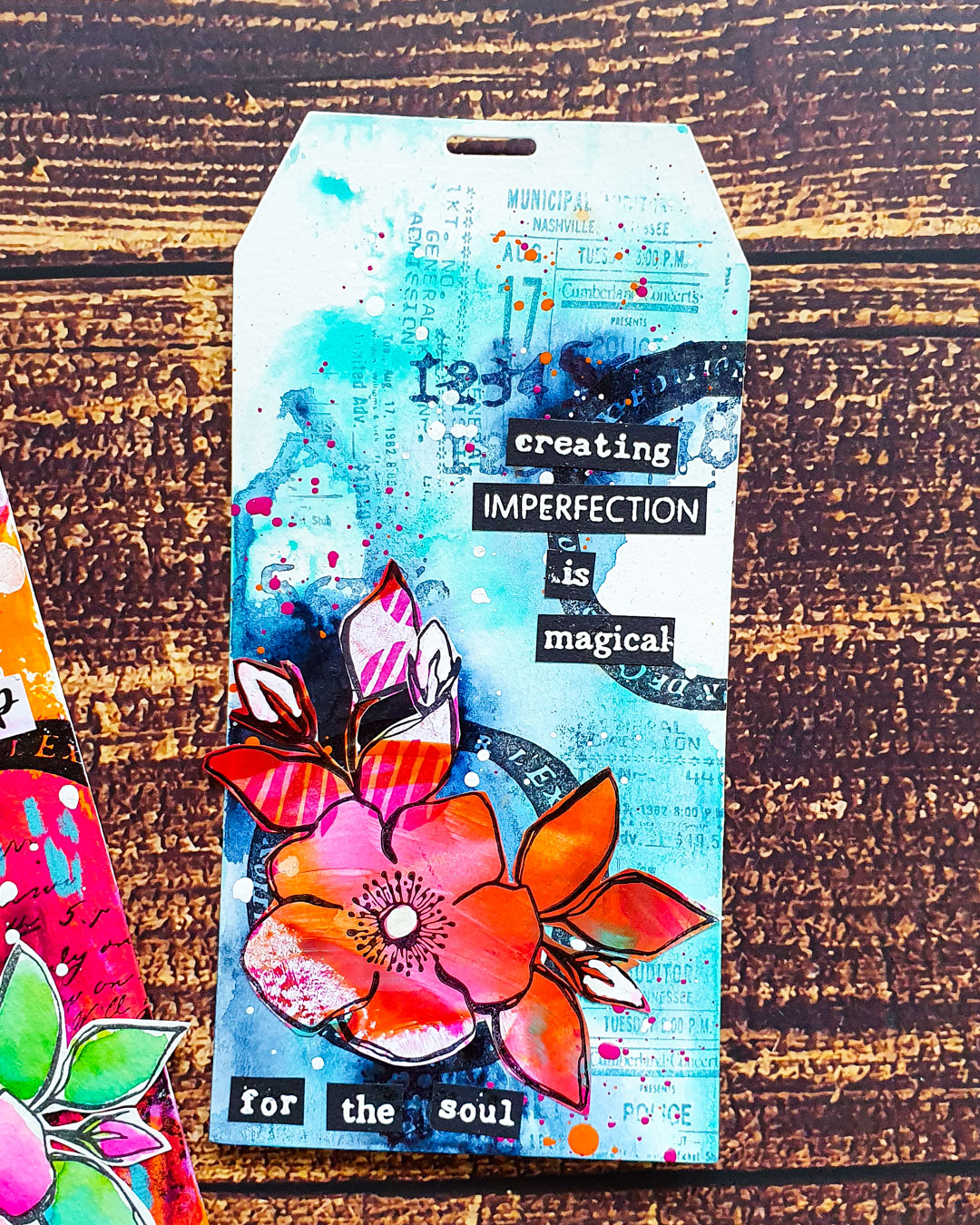 Mixed Media Tags with Inky Flowers – Rubber Dance Art Stamps Blog