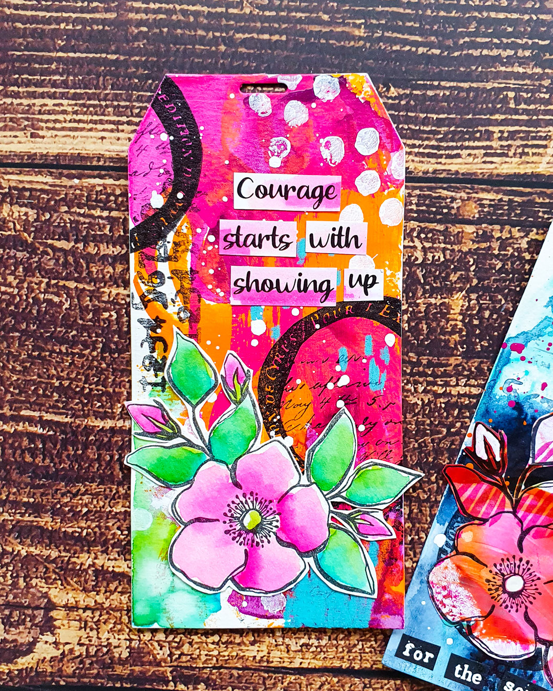 Mixed Media Tags with Inky Flowers – Rubber Dance Art Stamps Blog