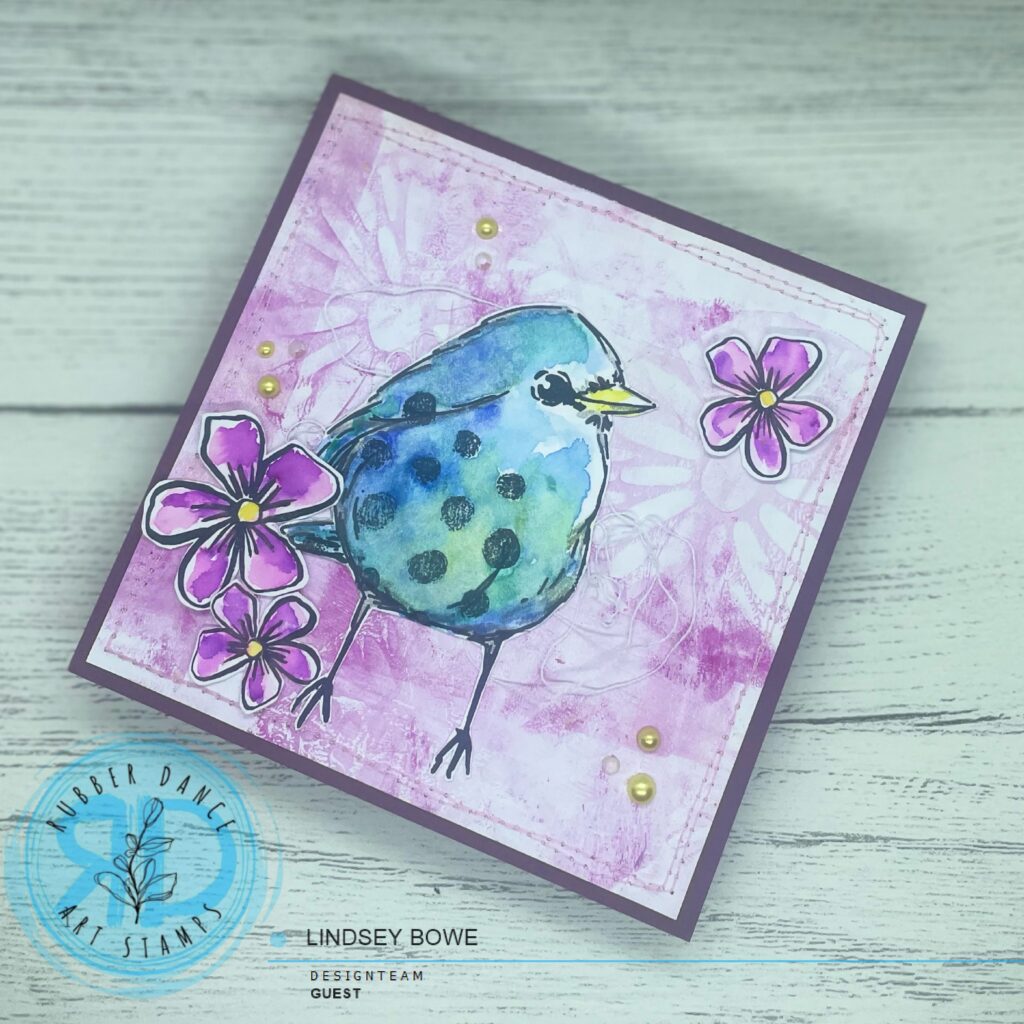 Sketchy Bird with Loose Florals – Rubber Dance Art Stamps Blog