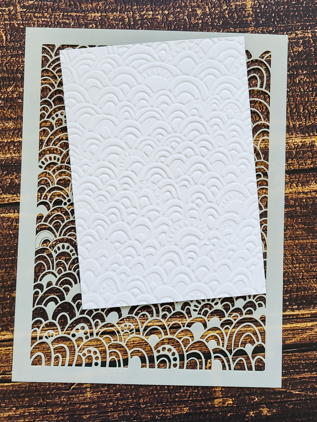 Autumnal Greeting Cards Dry Embossing with Stencils Rubber Dance