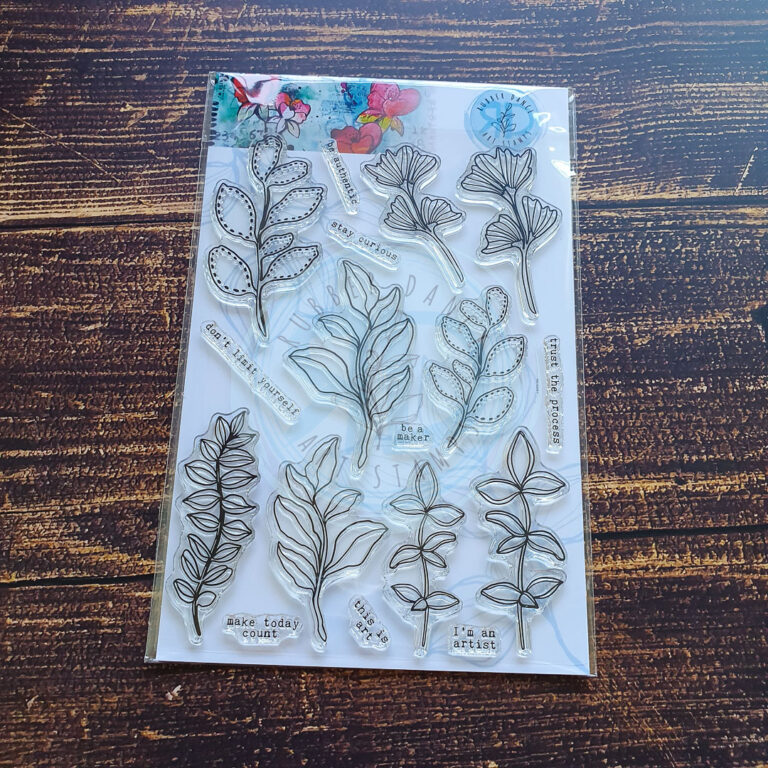 Mixed Media Tags with our new Collage Leaves Rubber Dance Art Stamps Blog