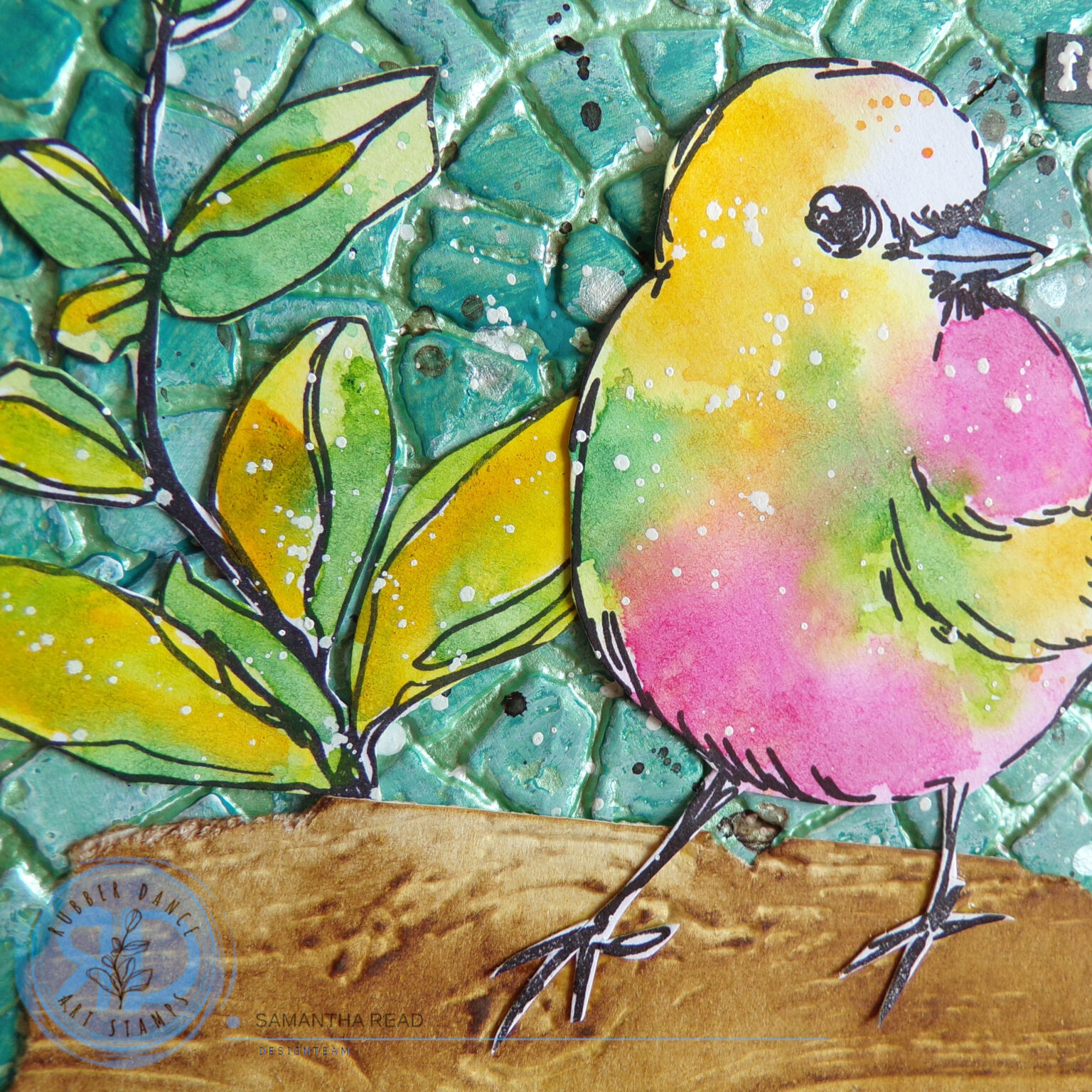Mixed Media Greeting Card with Sketchy Stamps – Rubber Dance Art Stamps ...