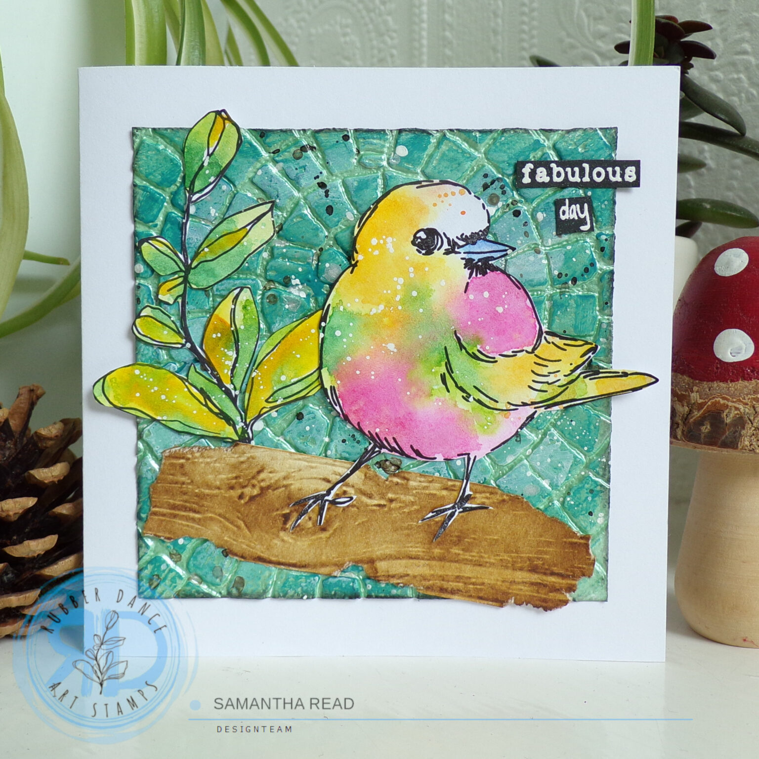 Mixed Media Greeting Card with Sketchy Stamps – Rubber Dance Art Stamps ...