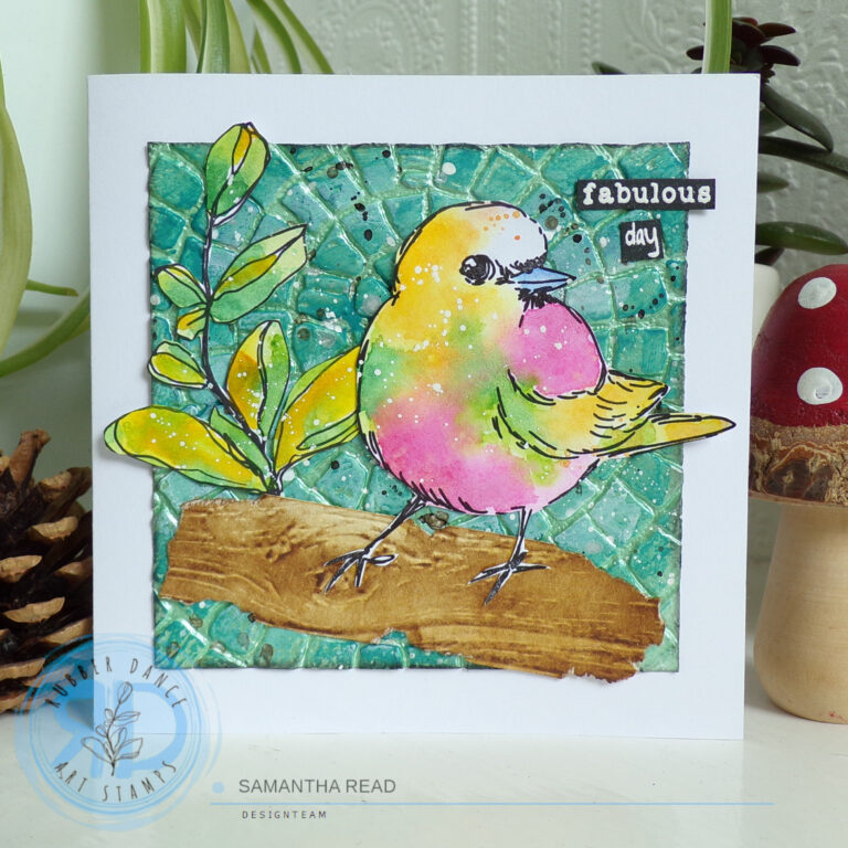 Mixed Media Greeting Card with Sketchy Stamps – Rubber Dance Art Stamps ...