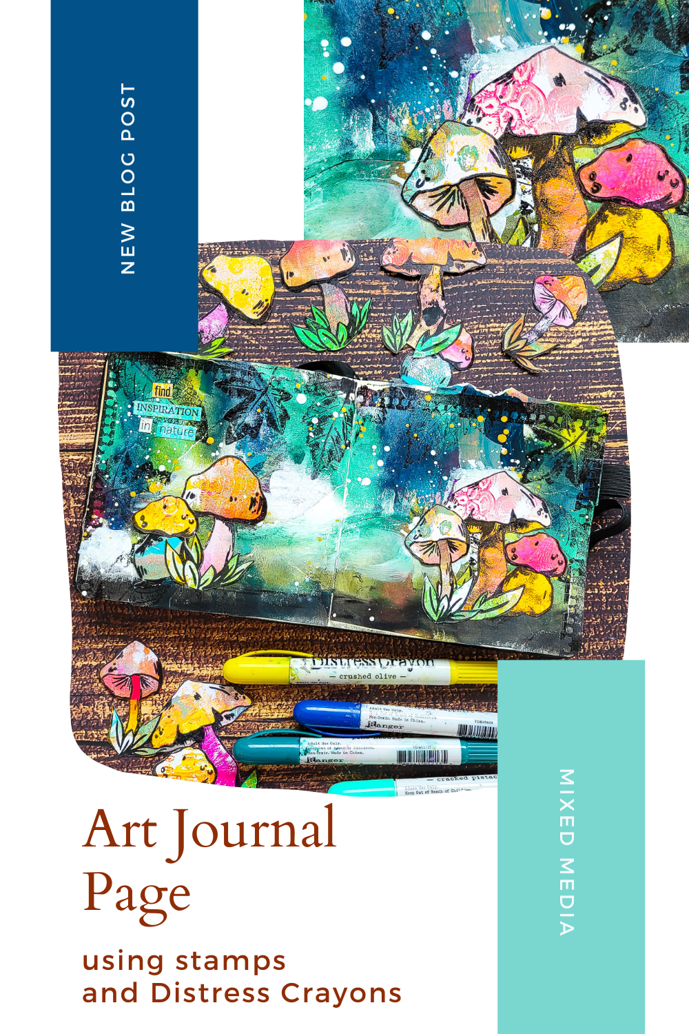 Atmospheric Art Journal Page with Inky Mushrooms – Rubber Dance Art ...