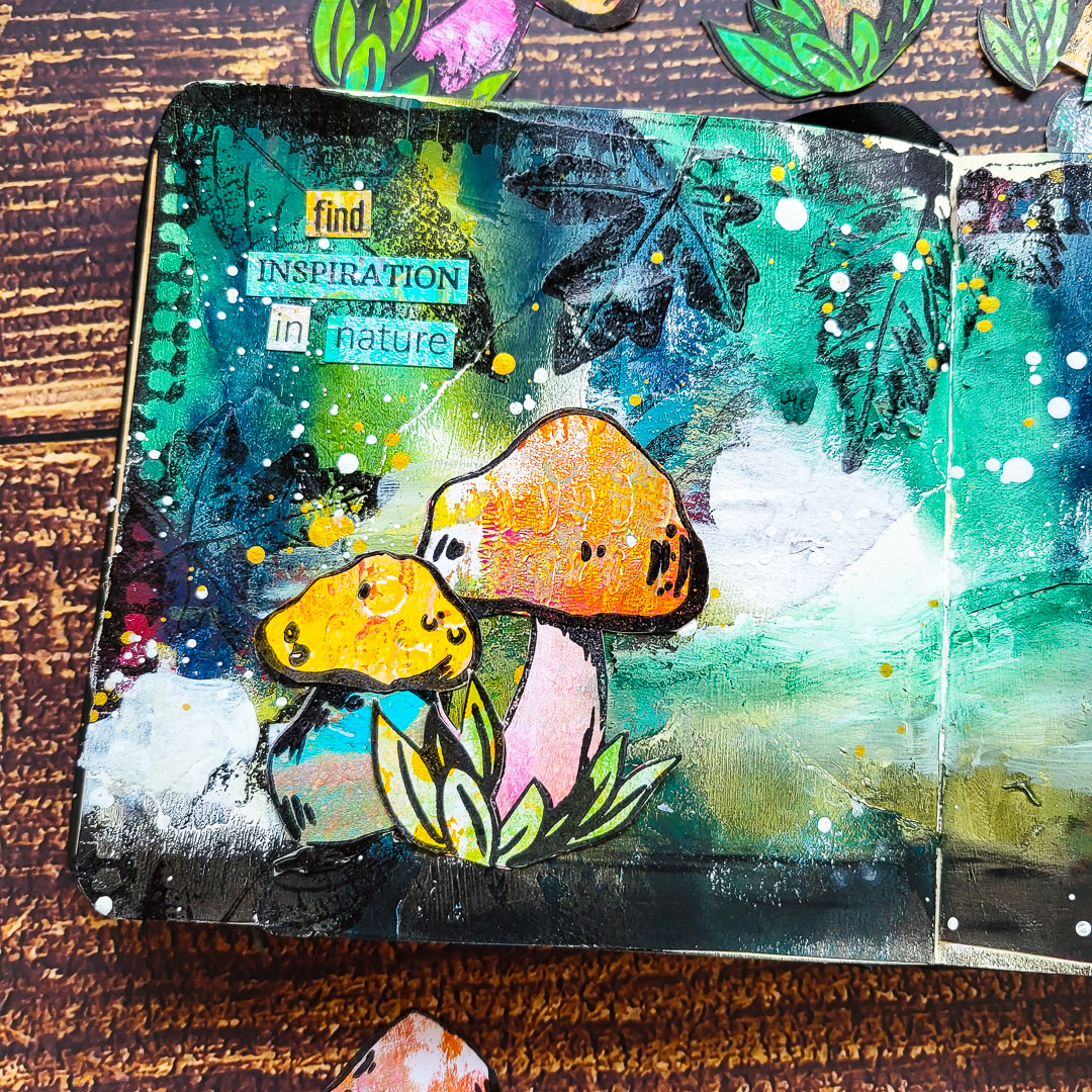 Atmospheric Art Journal Page with Inky Mushrooms – Rubber Dance Art ...