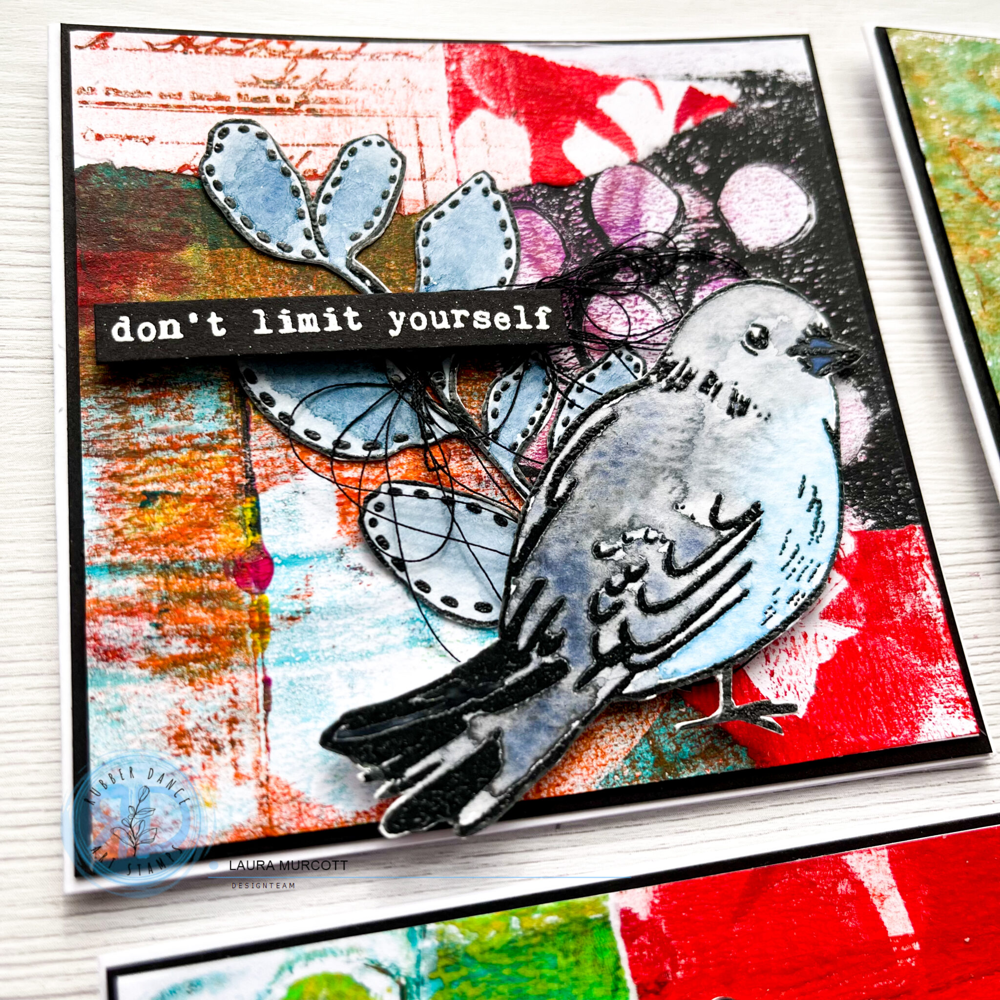 Set of Notelets using Sketchy Birds #2 and Gel Prints – Rubber Dance ...