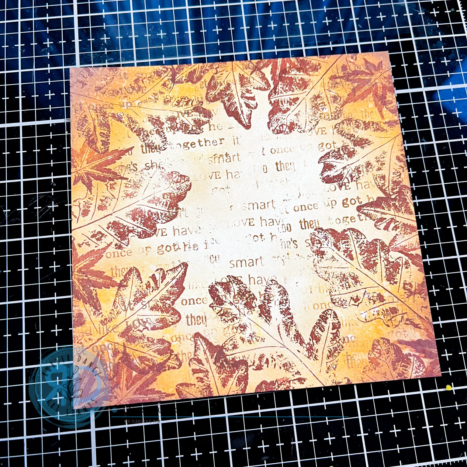 Greeting Card with Sketchy Birds and Autumn Leaves Stamps – Rubber ...