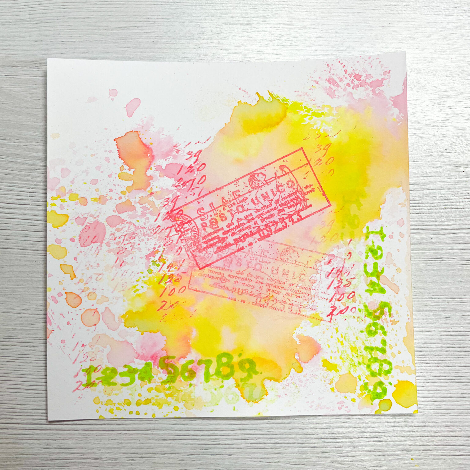 Mixed Media Card with Distress Oxide Background and Sketchy Birds ...