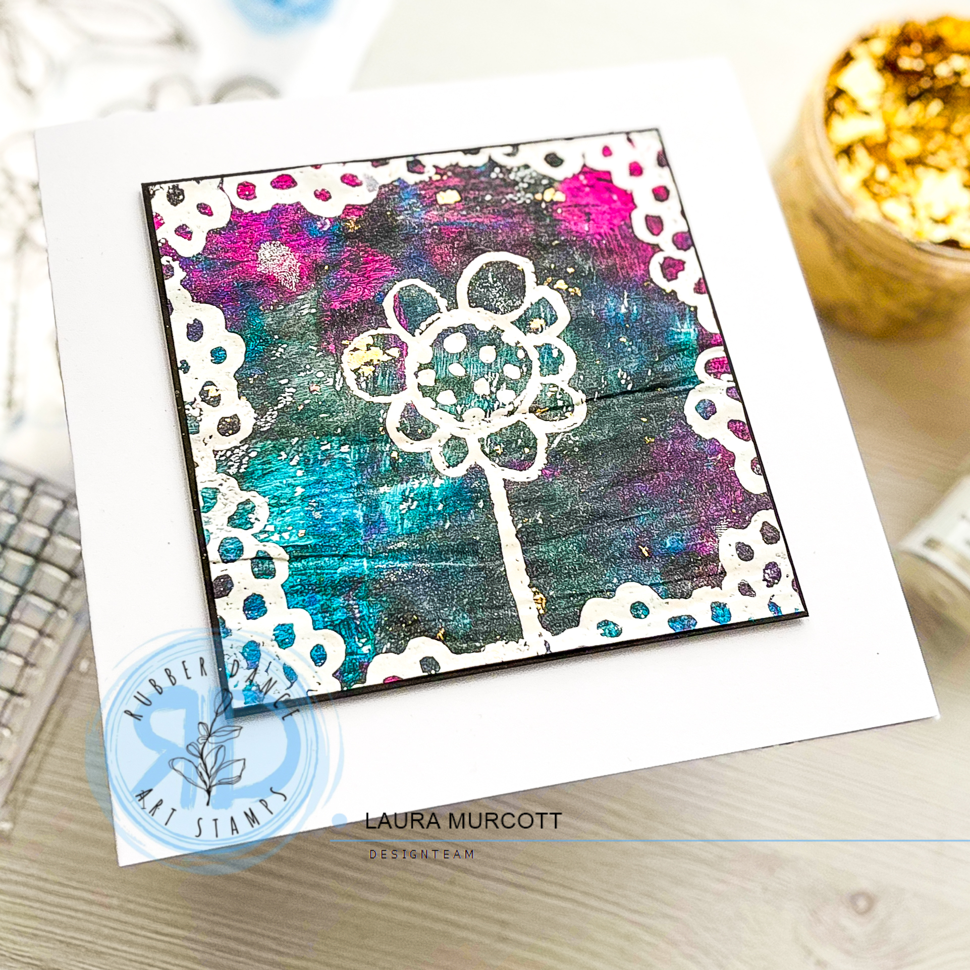 Gelli Plate meets Gilding Flakes – Mixed Media Tutorial – Rubber Dance ...