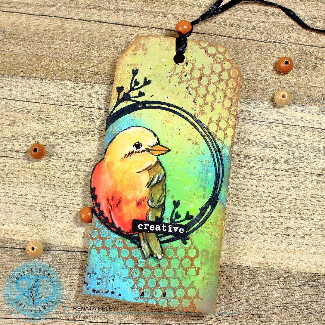 Mixed Media Tags with Sketchy Birds and Distress Oxide Sprays – Rubber ...