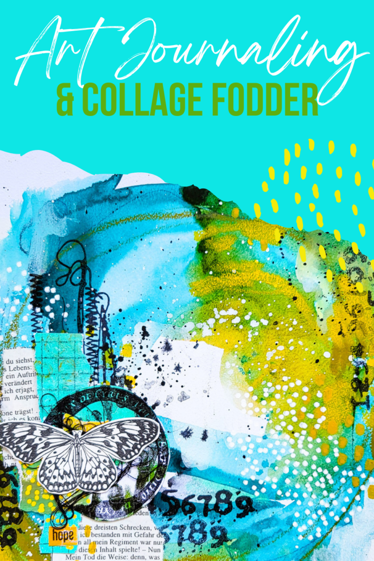 Journal Fodder Art Journal Page with Collage Fodder and Acrylic Inks – Rubber Dance ...