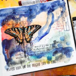 Loose Watercolor Art Journal Page with Butterfly rdblog-113