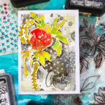 Flower Greeting Card with Grungy Distress Ink Background #5 RDBlog-23