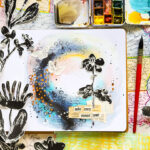 Watercolor Art Journal Page Tutorial - Mark Making & Collage Fodder 110726-6