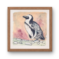 Preview: Brillenpinguin - Mixed Media Zeichnung