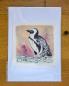 Preview: Brillenpinguin - Mixed Media Zeichnung